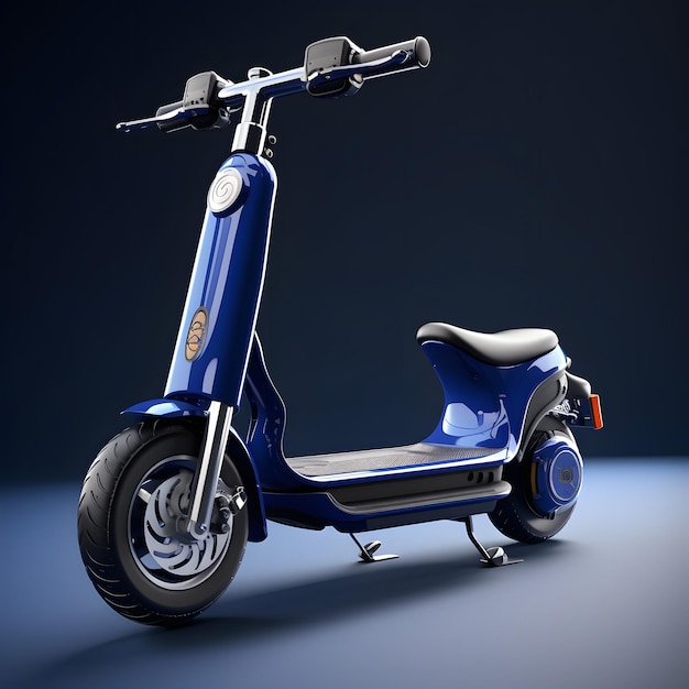 een marineblauwe standaard elektrische scooter