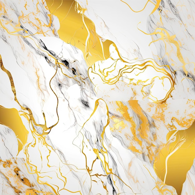 Een marmeren achtergrond met gouden en witte marmeren textuur.