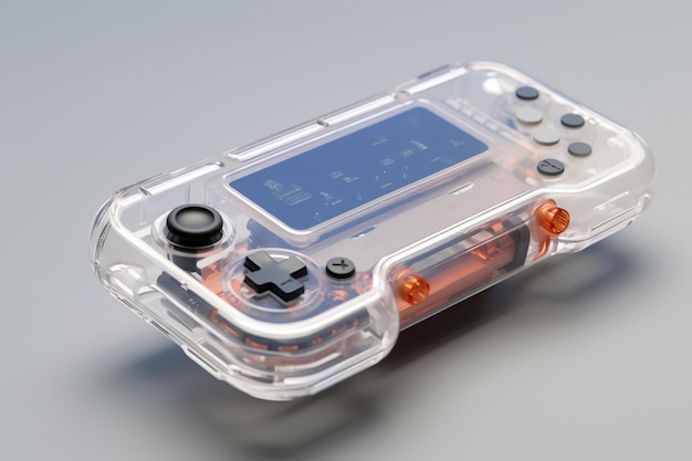 Een matte transparante schaal voor een 3D-handheld-gameconsole Generatieve AI