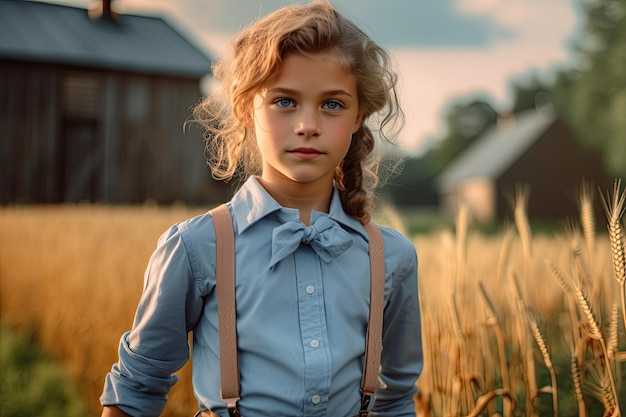 Een meisje in een tarweveld