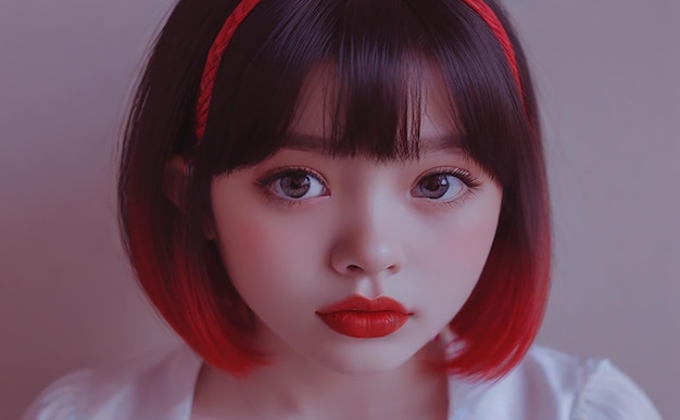 een meisje met rood haar en een rode hoofdband