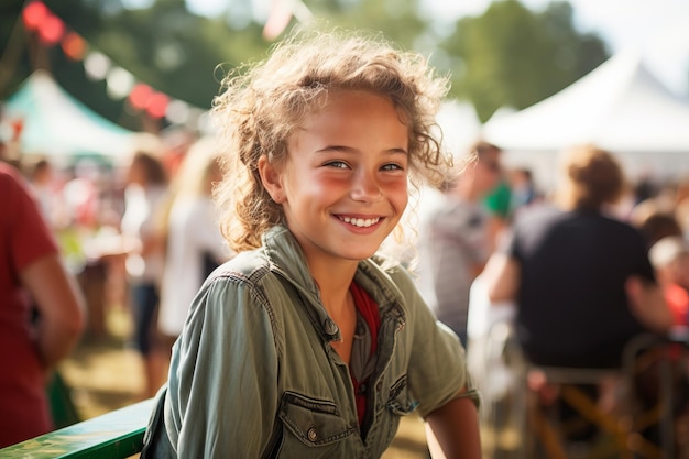 Een meisje op het festival.