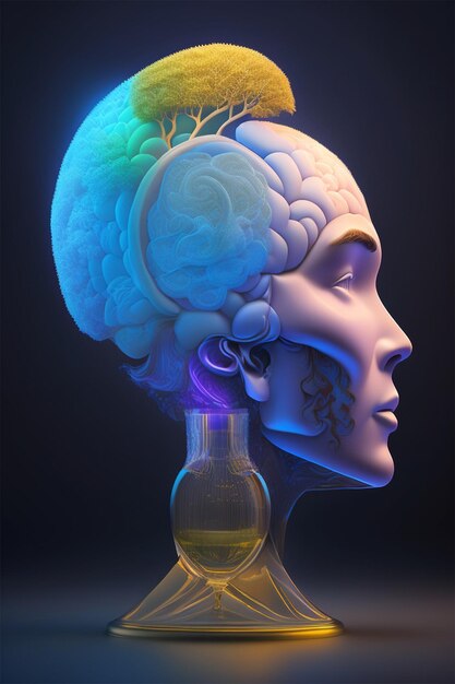 een menselijk brein vol van de lichte kleur