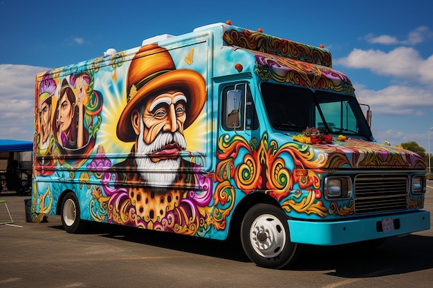 Een Mexicaans food truck festival met verkopers die een verscheidenheid aan gerechten aanbieden