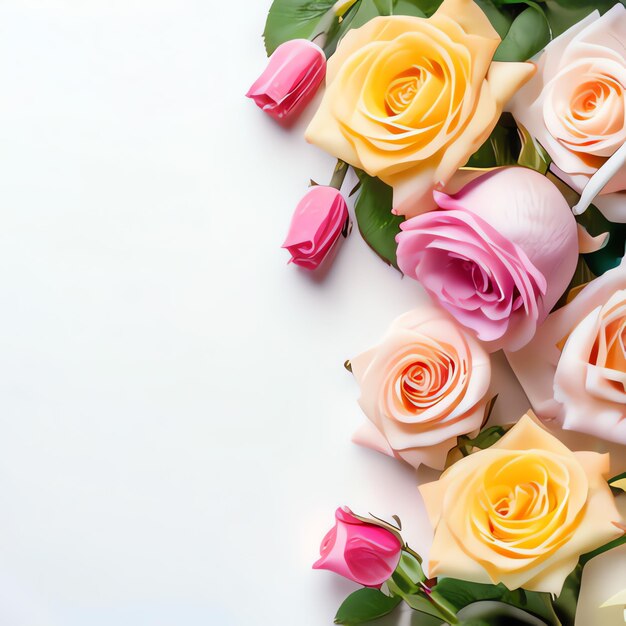 Een minimale bloemen achtergrond perzikkleuren boeket