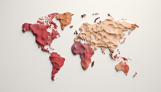 Foto een minimale maar indrukwekkende 3d-poster met een wereldkaart met de meest getroffen gebieden door lepra