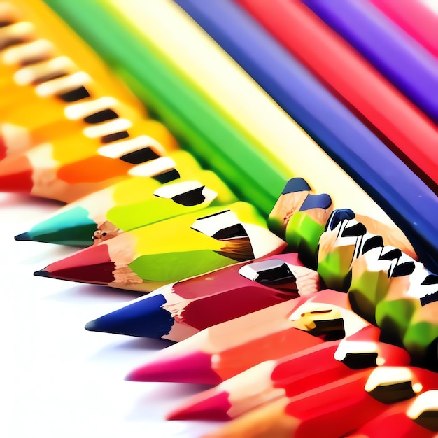 Een minimale potloden achtergrond regenboog pret
