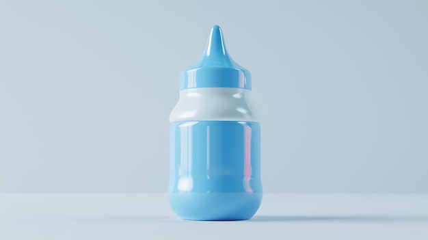 Een minimalistisch 3D-gerenderd babyflessen-icoon in een schoon wit ontwerp Perfect voor websites, apps en gedrukte materialen met betrekking tot kinderzorg en opvoeding dit icoon symboliseert voeding en