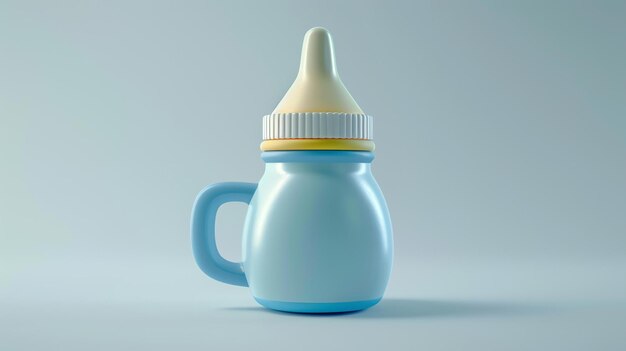 Een minimalistisch 3Drendered baby fles icoon perfect voor websites apps en drukmateriaal Zijn schone lijnen en eenvoudige ontwerp maken het veelzijdig voor elk project geïsoleerd op een witte achtergrond