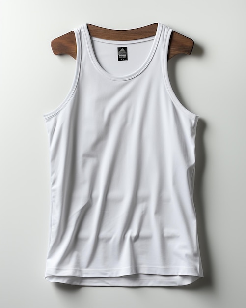 Foto een minimalistisch tanktop shirt mockup met een witte achtergrond