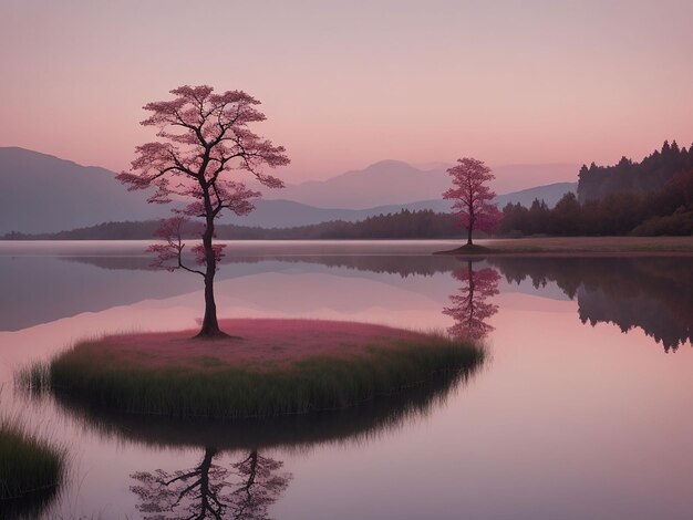 Een minimalistische foto van een landschap