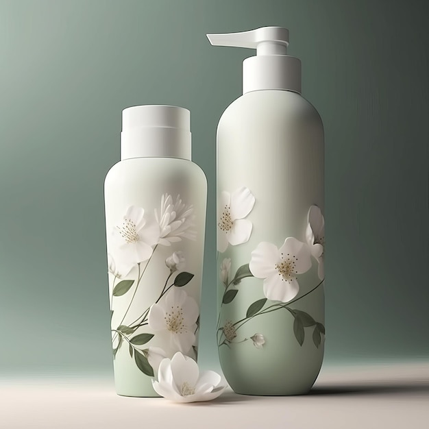 Een minimalistische lotion ontwerpen met een lentethema