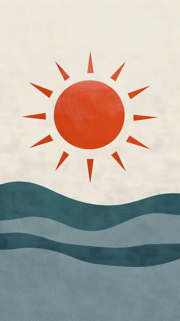 Foto een minimalistische poster met een zonne-icoon en de woorden hernieuwbare energie italiaanse stijl door ai gegenereerde illustratie