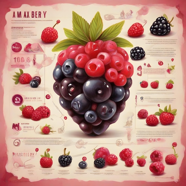 Foto een mix berry infografische ontwerpblad