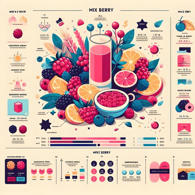 Een Mix Berry infografische ontwerpblad