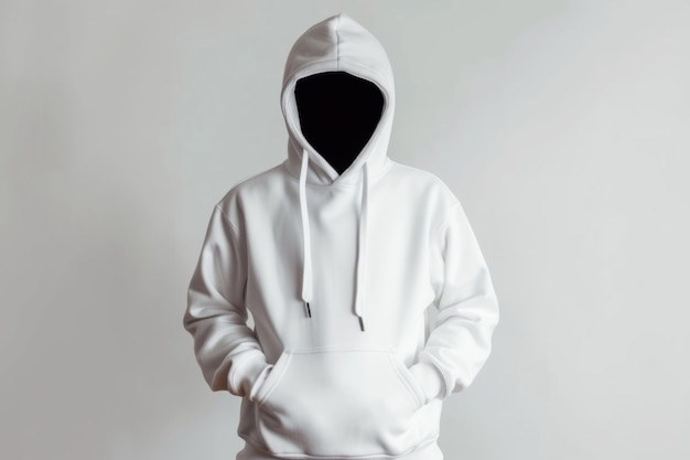 Een mock-up van een witte hoodie jacket