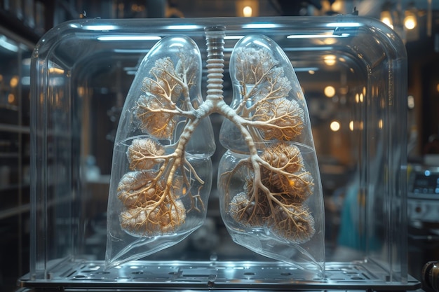 Een mock-up van menselijke longen Surrealistisch beeld van menselijke ademhalingsorganen