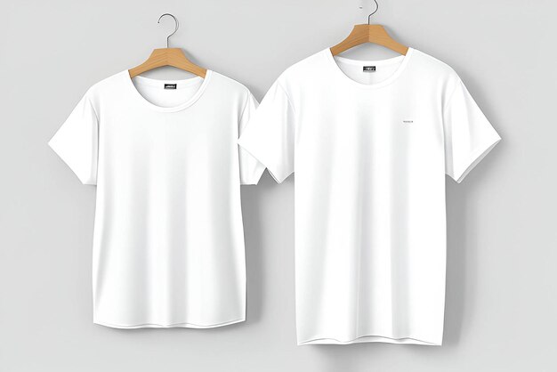 Een mockup van een T-shirt met een zuivere witte achtergrond en een gladde, schone textuur.