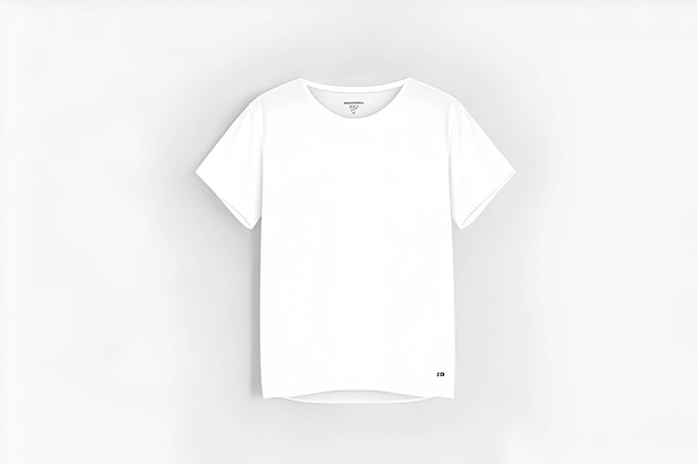 Een mockup van een T-shirt met een zuivere witte achtergrond en een gladde, schone textuur.