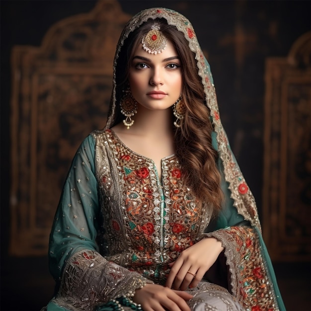 Een mode vrouwen Indiase en Pakistaanse drass bruiloft kleding
