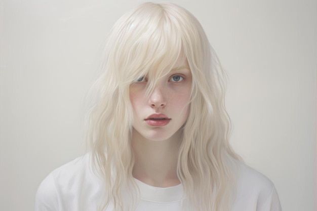 Foto een model met blond haar en een wit overhemd