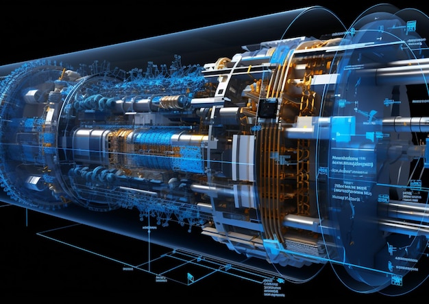 een model van een dieselmotor met het woord "power" op de zijkant.