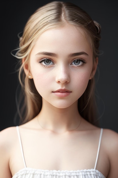 Foto een model van een meisje met blauwe ogen