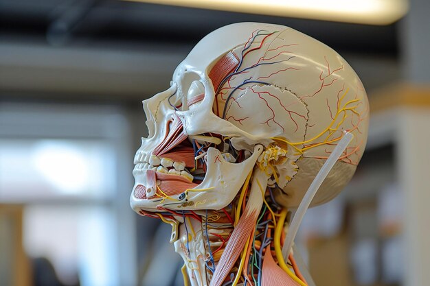 Foto een model van een menselijke schedel