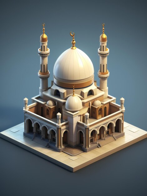 een model van een moskee gemaakt door een moskee