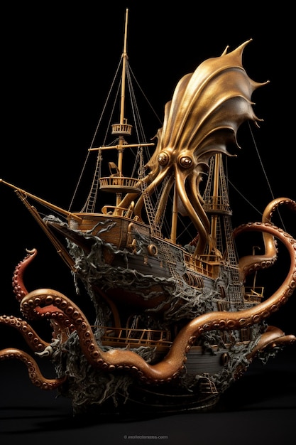 een model van een schip genaamd de octopus