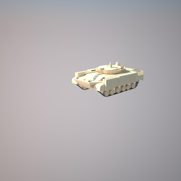 Een model van een tank met het woord tank erop 3d illustratie