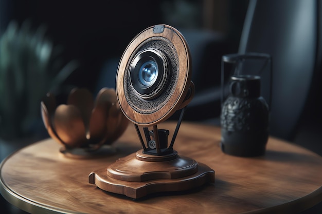 een modern houten concept van de webcamera