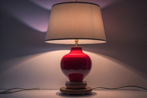 Foto een moderne lamp op een vaste kleur achtergrond ai generatieve