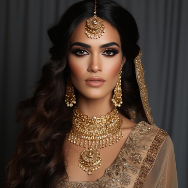 Een moderne Pakistaanse bruidsmake-up