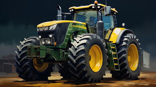 Een moderne tractor met futuristisch design en generatieve ai