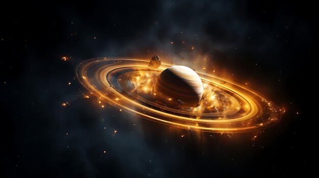 een mooi beeld van Saturnus in de ruimte Generatieve Ai