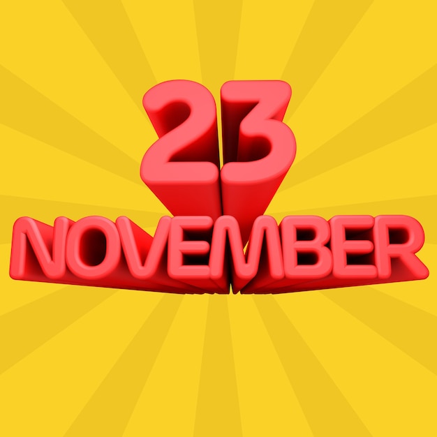 Een mooie 3d illustratie met november-dag op gradiëntachtergrond