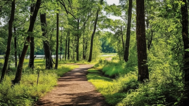 Een mooie natuurwandeling en wandel-AI gegenereerd