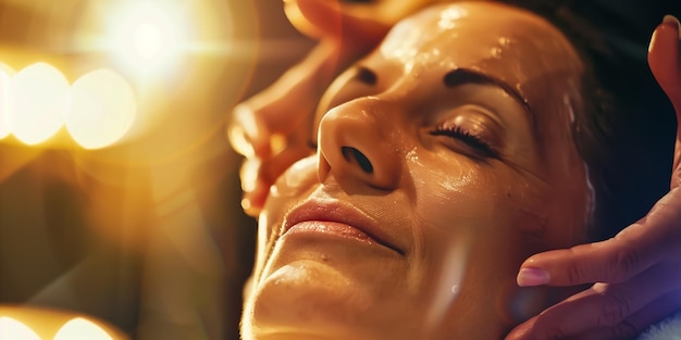 Foto een mooie oudere vrouw die een chemische peeling schoonheidsbehandeling krijgt. de deskundige schoonheidsspecialiste past ch aan.