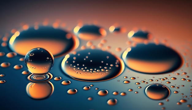Een mooie transparante vloeistof met vloeiende bubbels Generatieve AI