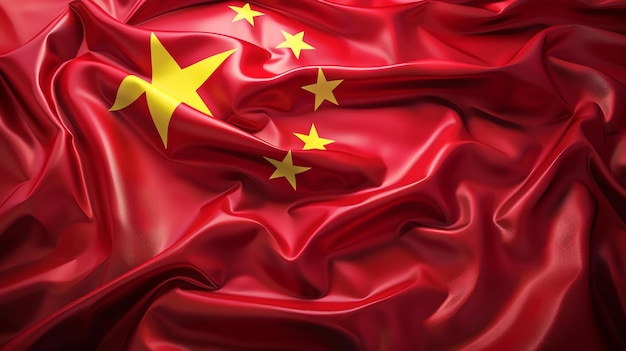 Een mooie vlag van China De vlag is rood met vijf gouden sterren in de linkerbovenhoek de sterren vertegenwoordigen de vijf belangrijkste etnische groepen van China