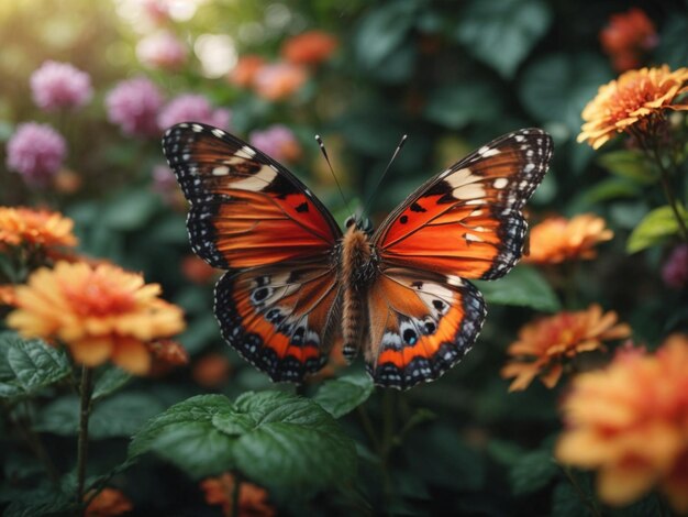 Een Mooie Vlinder In Een Tuin