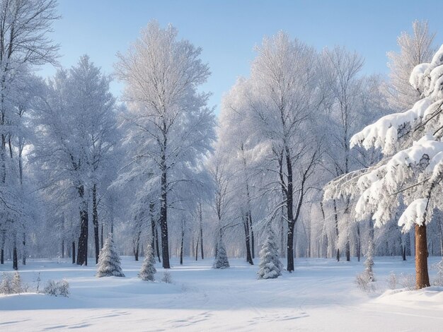 Een mooie winterboom in de ochtend.