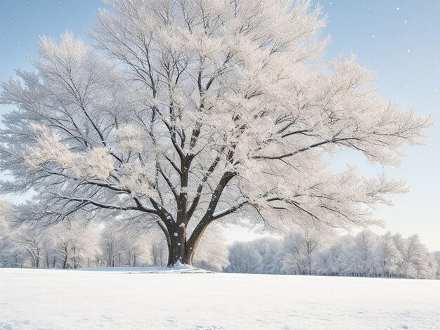 Foto een mooie winterboom in de ochtend.