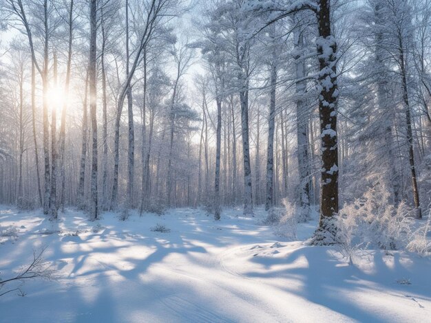 Foto een mooie winterboom in de ochtend.