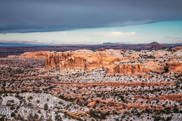 Een mooie winterdag in de winter na zware sneeuwval, Canyonlands National Park