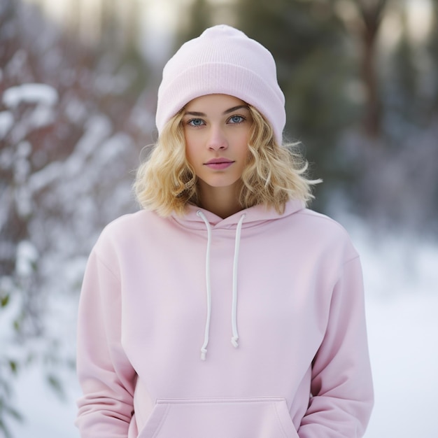 een mooie witte vrouw met schouderlang blond golvend haar