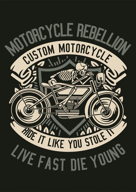 Foto een motorfiets met de tekst 