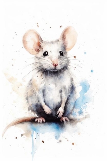 Een muis is een aquarel van een muis.