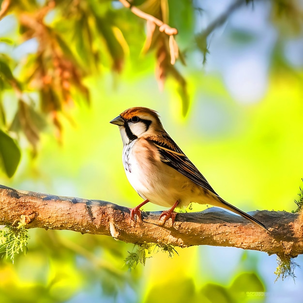 Een musvogel zwervend in het veld